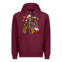Burgundy christmas skeleton coffee Premium Hoodie - Jasminsmagicworld