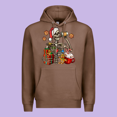 Christmas Skeleton Coffee Premium Hoodie Designed By Jasminsmagicworld
