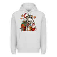 Dove Grey christmas skeleton coffee Premium Hoodie - Jasminsmagicworld