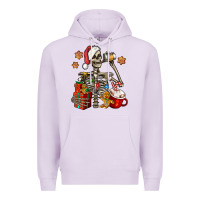 Lilac christmas skeleton coffee Premium Hoodie - Jasminsmagicworld