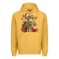 Mustard christmas skeleton coffee Premium Hoodie - Jasminsmagicworld