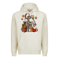 Oatmeal Heather christmas skeleton coffee Premium Hoodie - Jasminsmagicworld