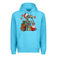 Ocean Blue christmas skeleton coffee Premium Hoodie - Jasminsmagicworld