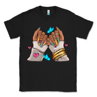 Black Afro woman nail art Classic Tee - RanaPortraitStore