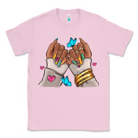 Bubblegum Pink Afro woman nail art Classic Tee - RanaPortraitStore