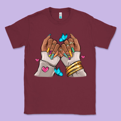 Afro Woman Nail Art Classic Tee Designed By Ranaportraitstore