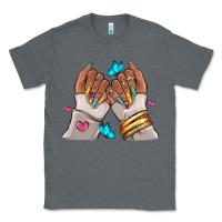 Charcoal Heather Afro woman nail art Classic Tee - RanaPortraitStore