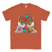 Copper Afro woman nail art Classic Tee - RanaPortraitStore