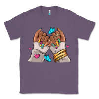 Lavender Afro woman nail art Classic Tee - RanaPortraitStore