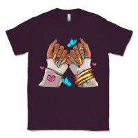 Plum Afro woman nail art Classic Tee - RanaPortraitStore