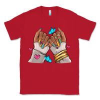 Red Afro woman nail art Classic Tee - RanaPortraitStore