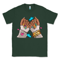 Sports Green Afro woman nail art Classic Tee - RanaPortraitStore