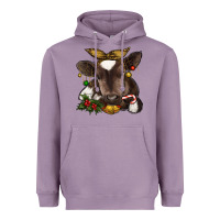 Lavender christmas baby cow Heavyweight Hoodie - RanaPortraitStore