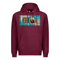 Burgundy western turquoise gigi license plate Premium Hoodie - BarkalooDesign