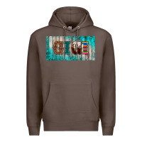 Coffee western turquoise gigi license plate Premium Hoodie - BarkalooDesign