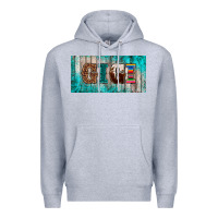 Heather Grey western turquoise gigi license plate Premium Hoodie - BarkalooDesign