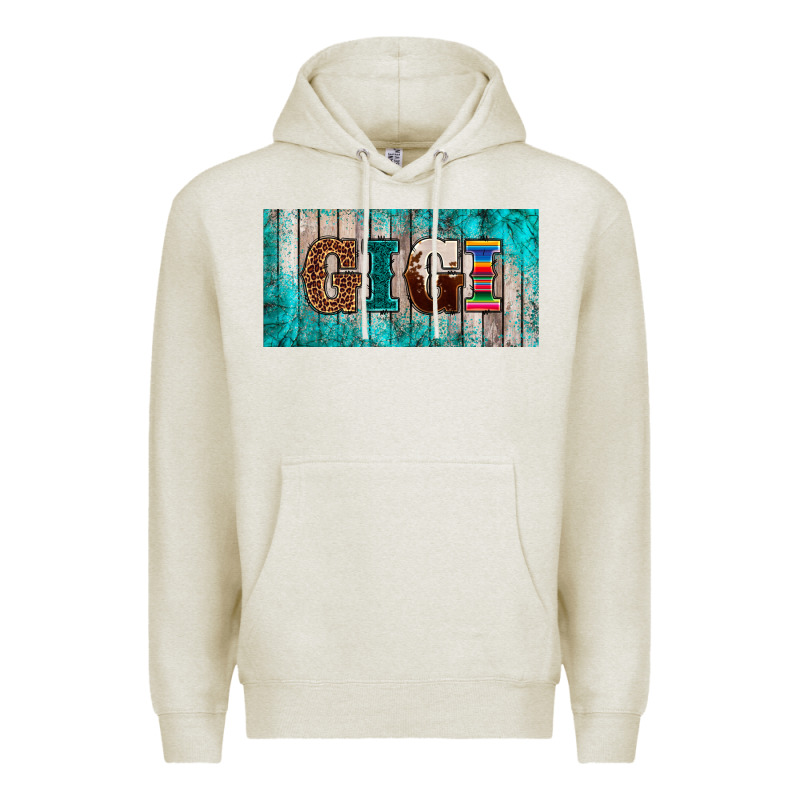 Western Turquoise Gigi License Plate Premium Hoodie by BarkalooDesign | Teevron