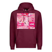 Burgundy breast cancer awareness pink Premium Hoodie - AdoDesignShop