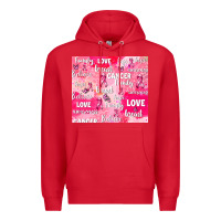 Red breast cancer awareness pink Premium Hoodie - AdoDesignShop