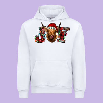 Joy Highland Cow Urban Hoodie Designed By Jasminsmagicworld