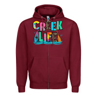 Burgundy creek life kayaking Zipper Hoodie - Zillion Design Studio