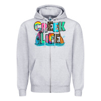 Heather Grey creek life kayaking Zipper Hoodie - Zillion Design Studio