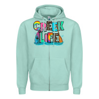 Seafoam creek life kayaking Zipper Hoodie - Zillion Design Studio