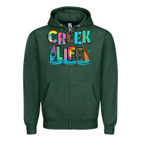 Sports Green creek life kayaking Zipper Hoodie - Zillion Design Studio