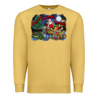 Antique Gold heaux heaux heaux christmas louisiana swamp Premium Sweatshirt - FaDigitalArtStudio