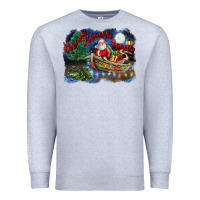 Heather Grey heaux heaux heaux christmas louisiana swamp Premium Sweatshirt - FaDigitalArtStudio