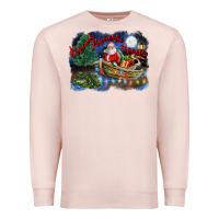 Pale Pink heaux heaux heaux christmas louisiana swamp Premium Sweatshirt - FaDigitalArtStudio