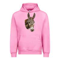 Fuchsia Pink Andalusian Donkey Face Urban Hoodie - LillyAllenDesigns