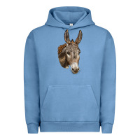 Pigment Pebble Blue Andalusian Donkey Face Urban Hoodie - LillyAllenDesigns