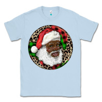 Dusty Blue Afro Santa Christmas Classic Tee - RanaPortraitStore