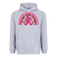 Heather Grey breast cancer rainbow Heavyweight Hoodie - RanaPortraitStore