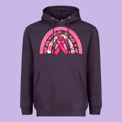 Breast Cancer Rainbow Heavyweight Hoodie Designed By Ranaportraitstore