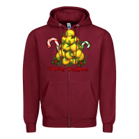Burgundy merry christmas lacrosse Zipper Hoodie - RanaPortraitStore