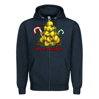 Navy merry christmas lacrosse Zipper Hoodie - RanaPortraitStore