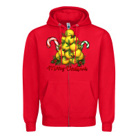 Red merry christmas lacrosse Zipper Hoodie - RanaPortraitStore