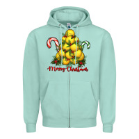 Seafoam merry christmas lacrosse Zipper Hoodie - RanaPortraitStore