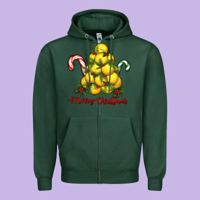 Zipper Hoodie merry christmas lacrosse
