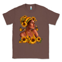 Chestnut Afro American woman sunflowers Classic Tee - RanaPortraitStore