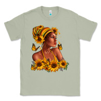 Matcha Afro American woman sunflowers Classic Tee - RanaPortraitStore