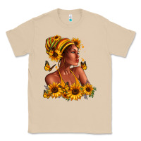 Mushroom Afro American woman sunflowers Classic Tee - RanaPortraitStore