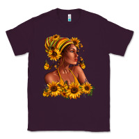 Plum Afro American woman sunflowers Classic Tee - RanaPortraitStore