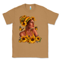 Toasted Coconut Afro American woman sunflowers Classic Tee - RanaPortraitStore