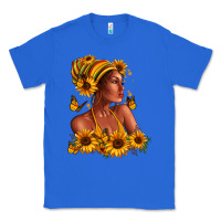 True Royal Afro American woman sunflowers Classic Tee - RanaPortraitStore