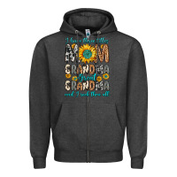 Charcoal Heather i have three tittles mom grandma great grandma Zipper Hoodie - Zillion Design Studio