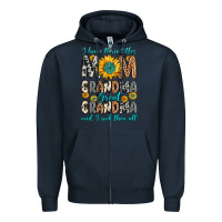 Navy i have three tittles mom grandma great grandma Zipper Hoodie - Zillion Design Studio