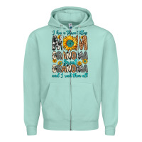 Seafoam i have three tittles mom grandma great grandma Zipper Hoodie - Zillion Design Studio